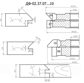 ДФ-02.37.07-10 комплект фрез для изготовления мебельного фасада, 125х32, ВК15
