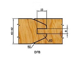 DFB(LWW) - Комплект фрез для дверной обвязки d=32, 5 фрез